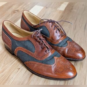 Vintage Cole Haan Bragano Brown Leather  mesh Spectator Brogue Wingtip 11